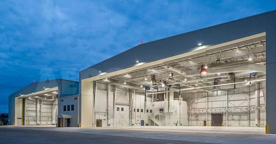 Helicóptero prefabricado estructura de acero hangar portable modular hangares de aeronaves