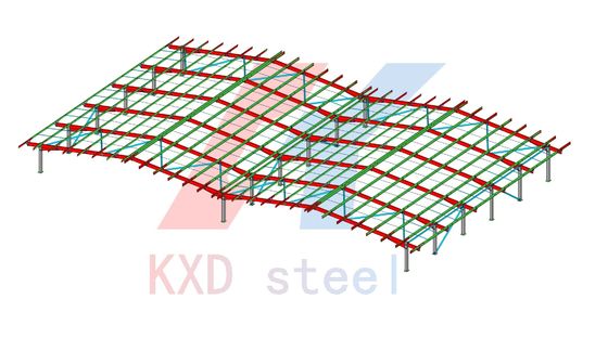 Prefabricados para almacenes industriales de metales, vigas y columnas de acero estructural de múltiples tramos