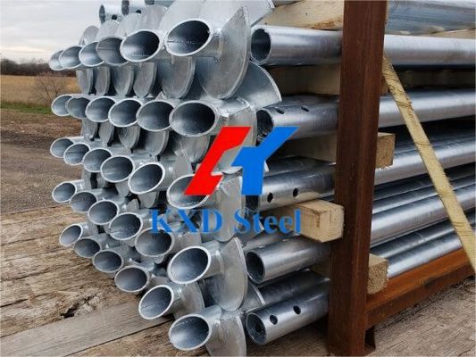 Sistema de base de la pila de acero prefabricado galvanizado por inmersión en caliente tornillo de anclaje helicoidal