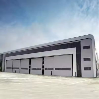 Construcción industrial de acero Aviones Telescópico Hangar Puerta corredera Aviones Hangar Edificio prefabricado de metal