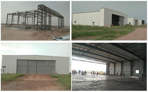 Resistente a huracanes de alta resistencia estructura de metal pre-diseñado almacén hangar