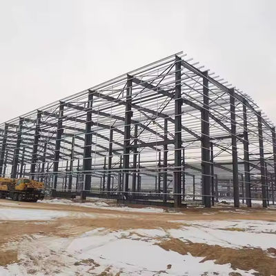 Estructura de acero ligero totalmente personalizable marco prefabricado gran techo almacén taller para curva pesada