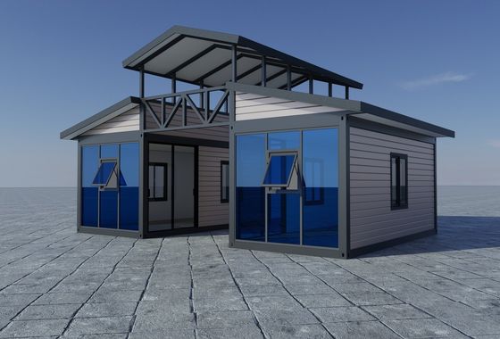 Luxury Mobile Expandable Casa Prefabricada de vidrio de corte de pared Pu Panel Residencial de playa